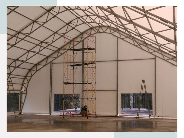 Шатровые ангары в Кондопоге