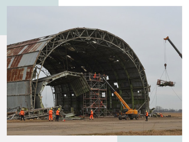 Демонтаж ангаров в Кондопоге